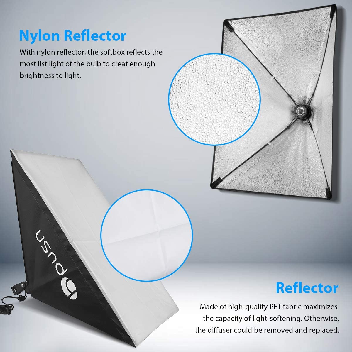 HPUSN Softbox Lighting Kit:Video Softbox-Professional Studio Photography Equipment for Portrait Product Fashion Photography Four Corner Softbox Kit - Smart Tech Shopping