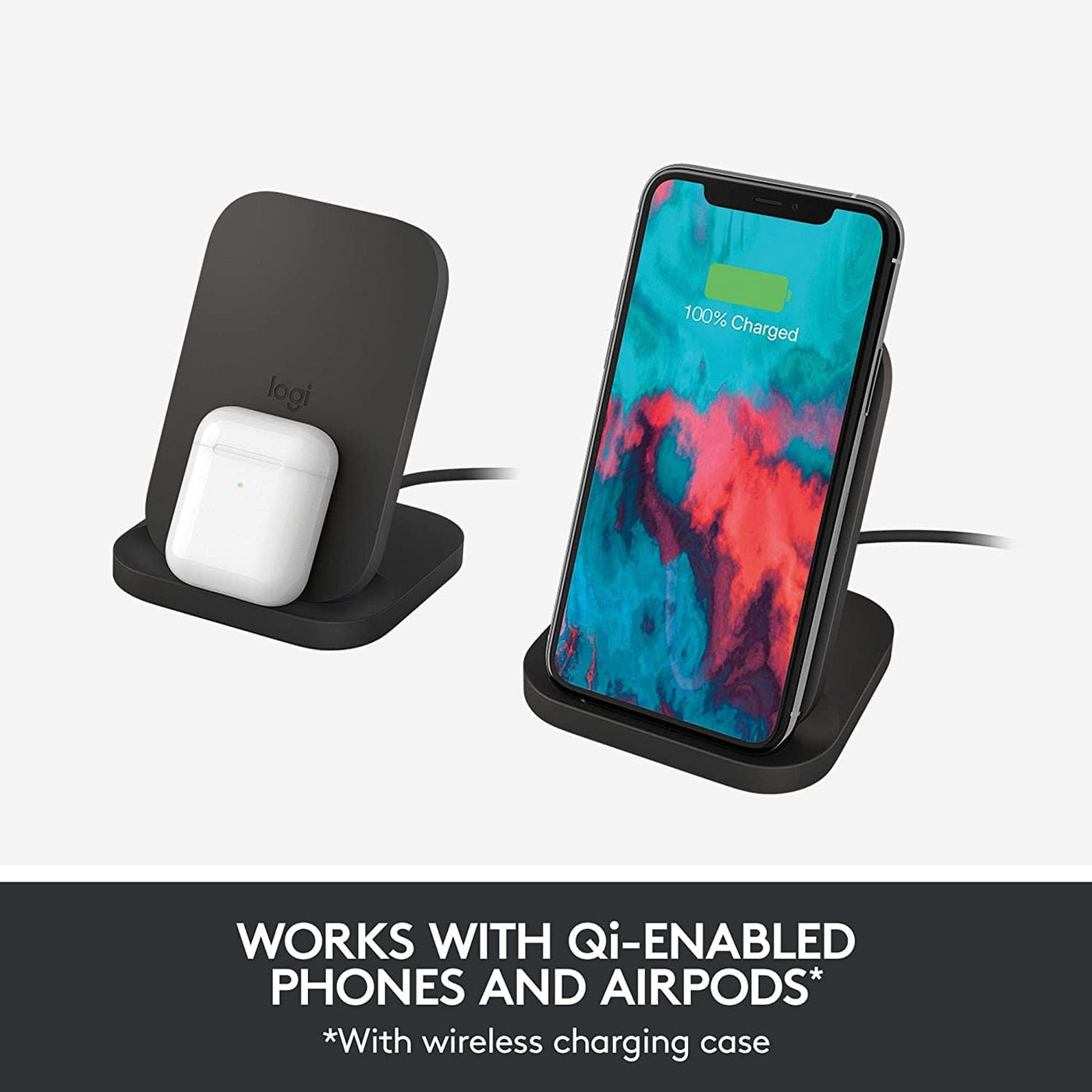 Logitech 10W Wireless Charging Stand - Charging iPhone, Samsung, LG, Google & More - Smart Tech Shopping