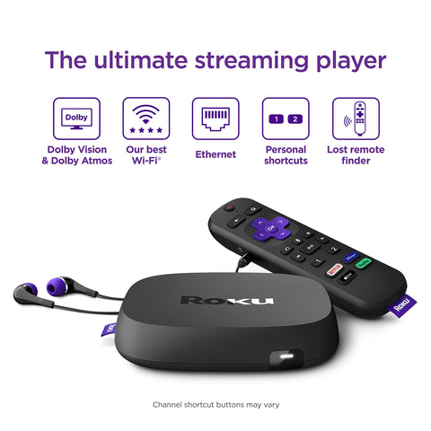 Roku Ultra: Streaming Device with Dolby Vision, Atmos, Voice Control & Remote with Headphones Jack (HD/4K/HDR)