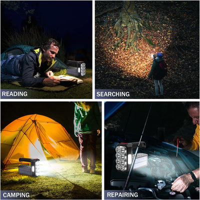 8 LED Rechargeable Handheld Solar Flashlight - Smart Tech Shopping