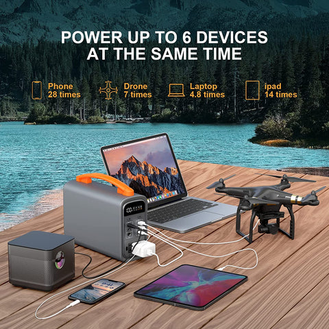 Portable Power Station 320Wh, Lifepo4 Solar Powered Outdoor Generator