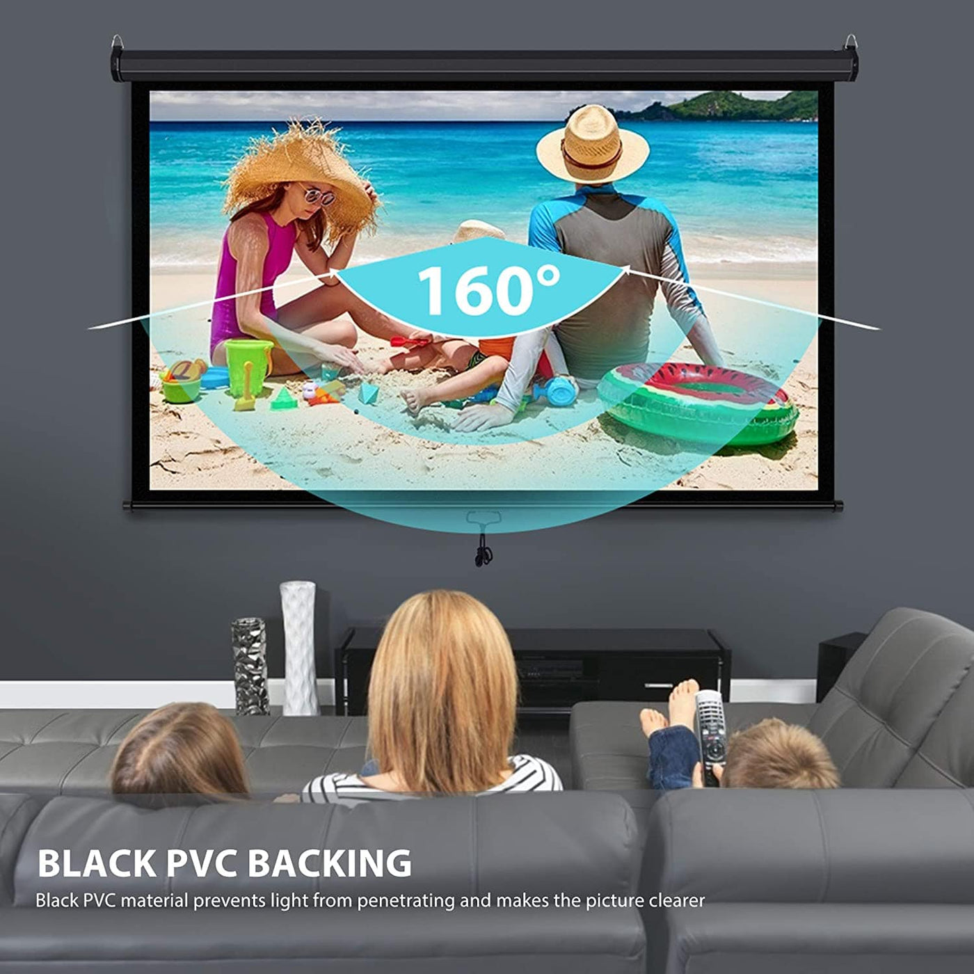 VIVO HOME 100 Inch Manual Pull Down Projector Screen: Enjoy Big-Screen Entertainment