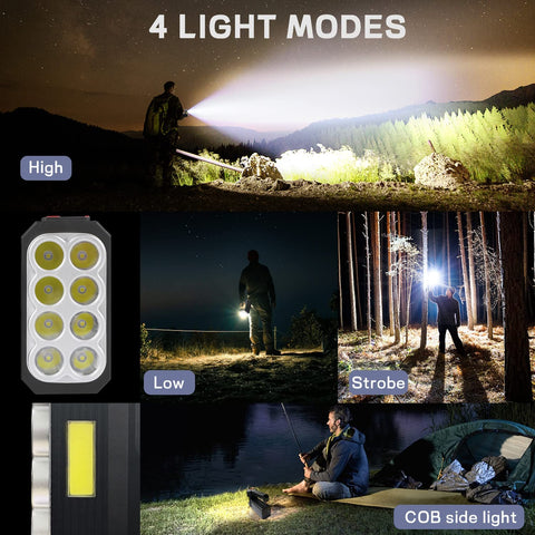 8 LED Rechargeable Handheld Solar Flashlight - Smart Tech Shopping