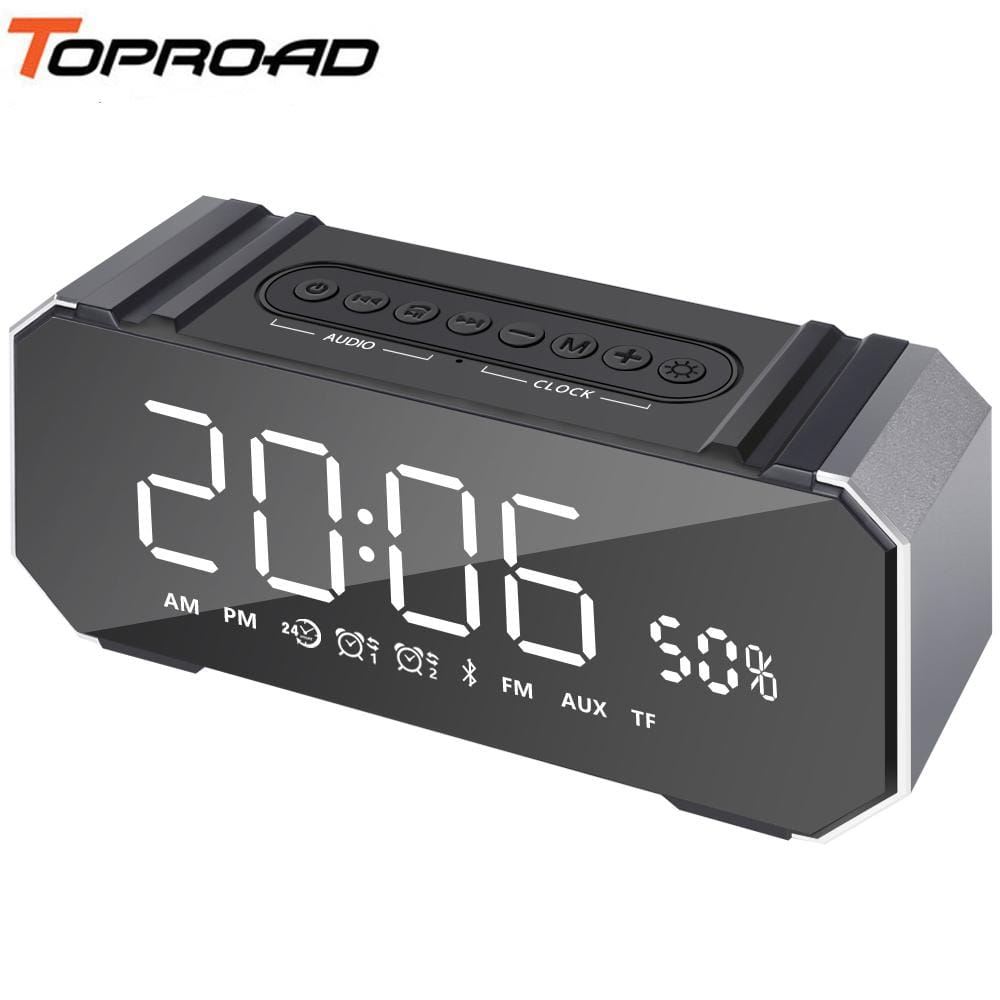 Toproad Alarm Clock Bluetooth Speaker - Smart Tech Shopping