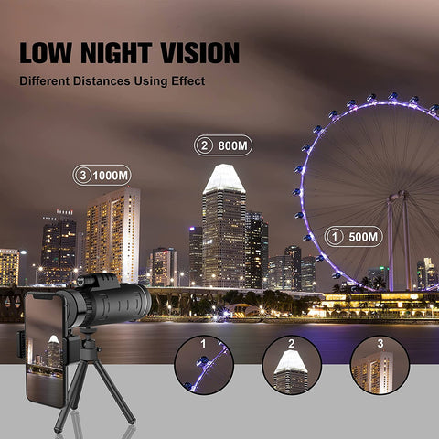 40x60 High Definition Monocular Telescope With Smartphone Adapter for low light vision - Smart Tech Shopping