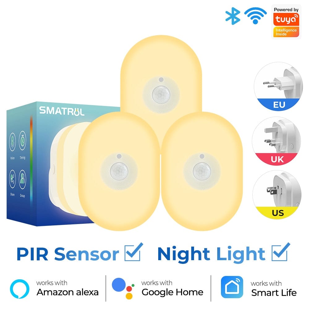 WiFi Tuya Smart Led Night Light With PIR Motion Sensor and Voice for Alexa