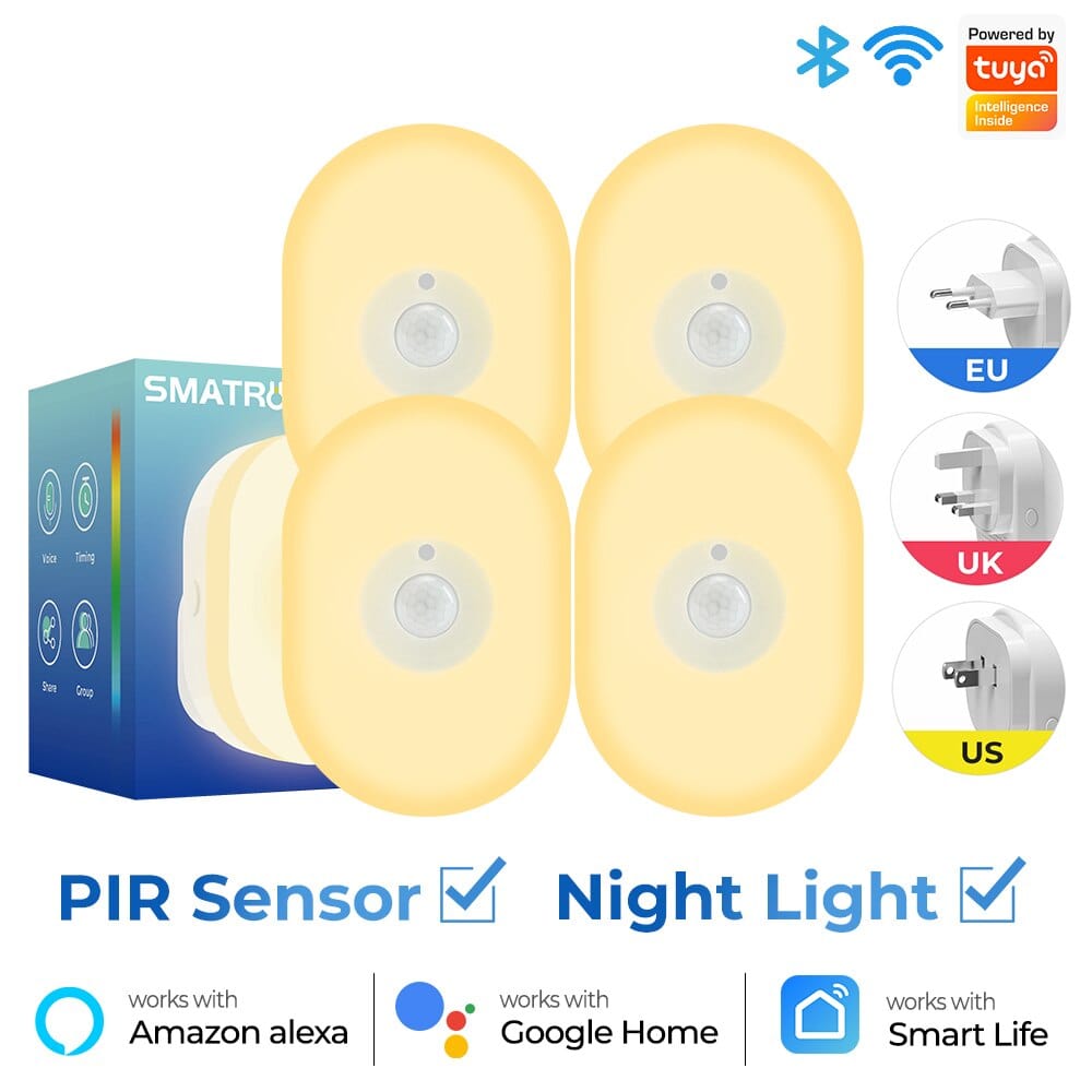 WiFi Tuya Smart Led Night Light With PIR Motion Sensor and Voice for Alexa