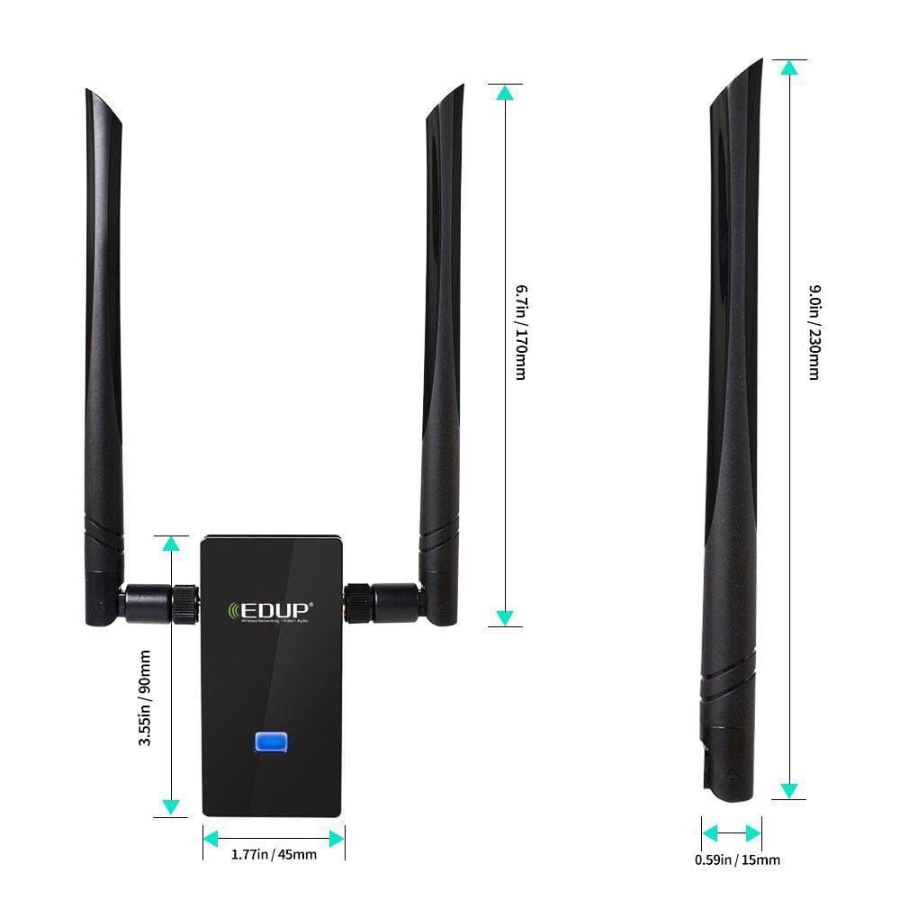 EDUP 1200MBPS WIFI Adapter, High Gain WIFI Antenna - Smart Tech Shopping