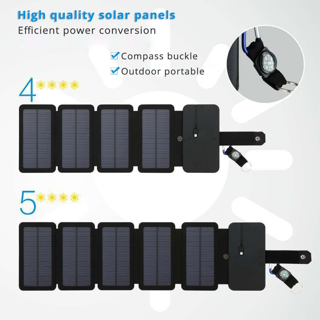 Portable Folding 10W Solar Panels Mobile Charger 5V 2.1A USB - Smart Tech Shopping