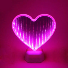 Infinity Mirror Tunnel Light, 3D LED Night Light Love Heart Lamp, Both Sides Mirror For Home Bedroom Decoration - Smart Tech Shopping