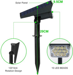 TSUN 2PACK , 3000K/6000k/RGB/GREEN Solar Garden Spotlight For Landscape