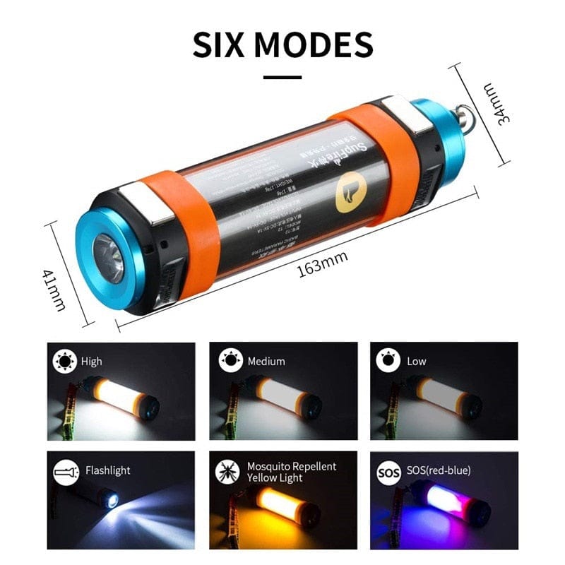 USB Rechargeable Outdoor IP 68 Waterproof 6 Modes High Power Camping LED Flashlight - Smart Tech Shopping
