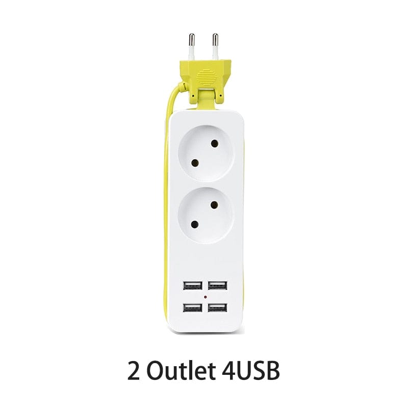 Power Strip with 4 USB Ports Charger Socket 1200W Multiple Portable Travel Plug Adapter for Smartphones Tablets - Smart Tech Shopping