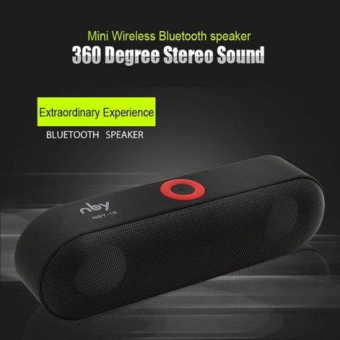NBY-18 Portable Bluetooth Speaker With 3D Stereo Surround Music Support TF Card FM Radio - Smart Tech Shopping