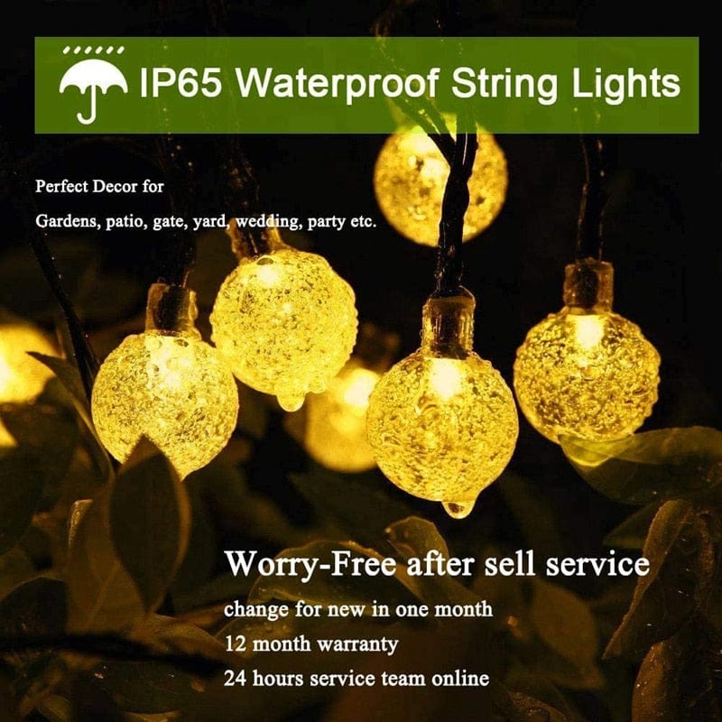 Solar Powered Outdoor Globe Lights, Waterproof Led Crystal with 8 Modes - Smart Tech Shopping