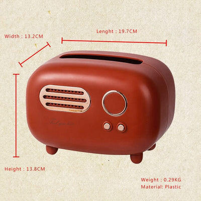 Vintage Style Back model radio tissue box desktop paper holder , Tissue dispenser