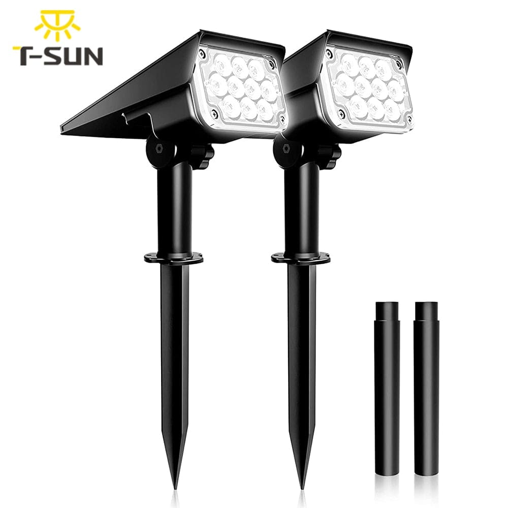 TSUN 2PACK , 3000K/6000k/RGB/GREEN Solar Garden Spotlight For Landscape