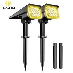 TSUN 2PACK , 3000K/6000k/RGB/GREEN Solar Garden Spotlight For Landscape