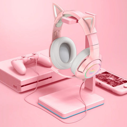 Onikuma Pink Cute Cat Ear Gaming Headphone with Mic - Smart Tech Shopping
