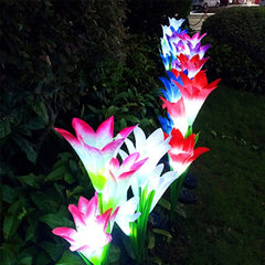 Solar Lily Flower Garden Lights for Outdoor Decoration