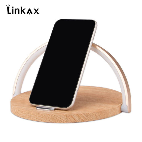 Brightness Adjustable QI Wireless Charging LED Bedside Lamp With Phone Holder - Smart Tech Shopping