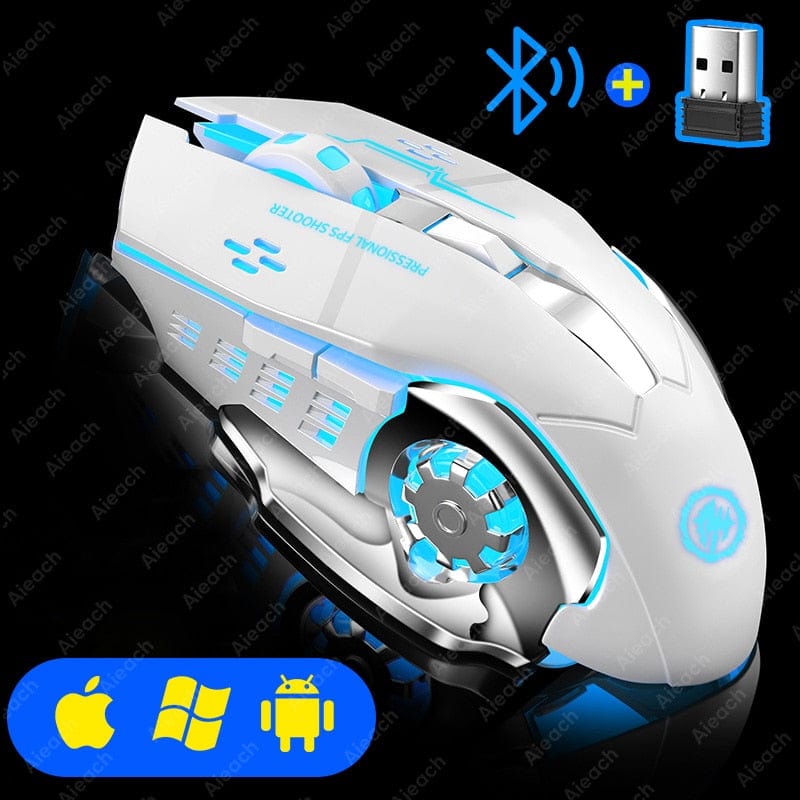 Rechargeable Wireless Silent Gaming Mechanical Mouse USB For E-Sports, PC Gamer - Smart Tech Shopping