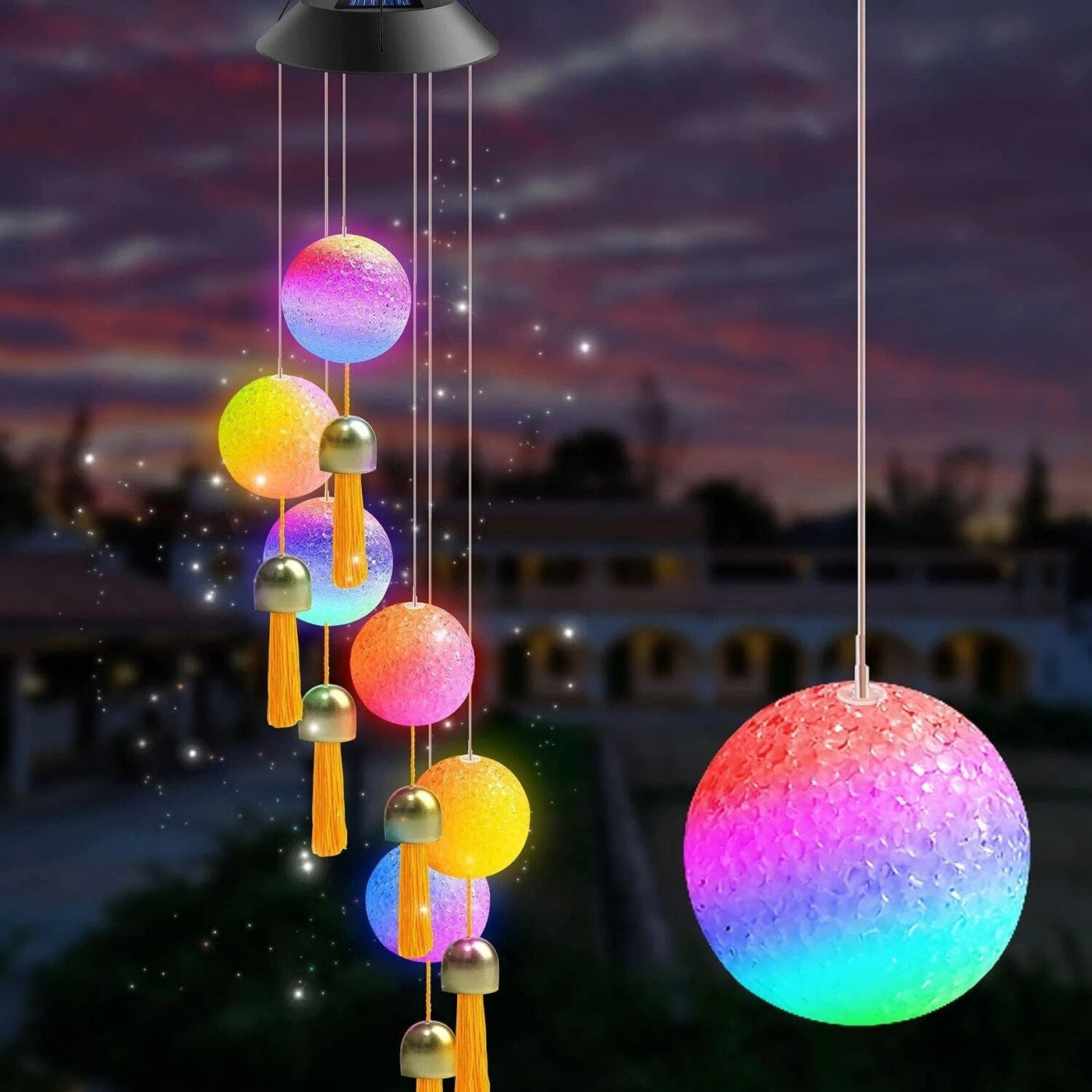 LED Color Changing Solar Power Wind Chime Light for Outdoor Decoration