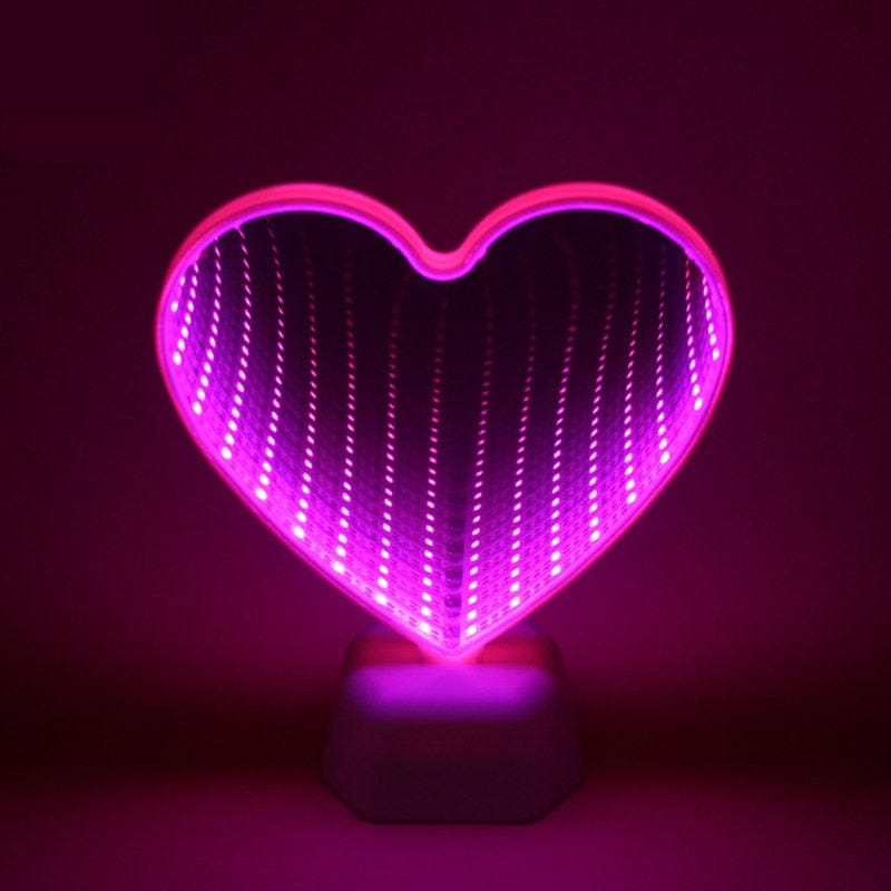 Infinity Mirror Tunnel Light, 3D LED Night Light Love Heart Lamp, Both Sides Mirror For Home Bedroom Decoration - Smart Tech Shopping