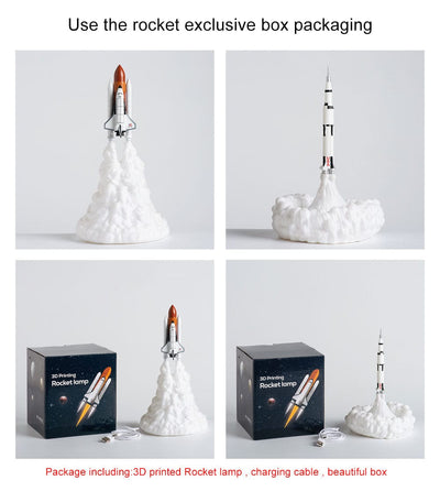 Space Shuttle Lamp, and Moon lamps In Night Light by 3D Print For Space Lovers - Smart Tech Shopping