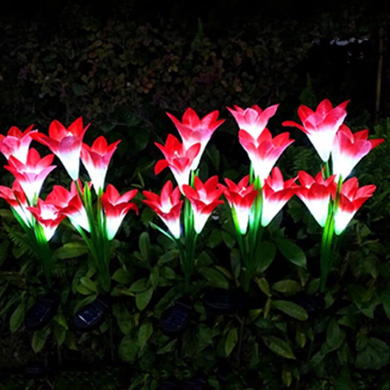 Solar Lily Flower Garden Lights for Outdoor Decoration