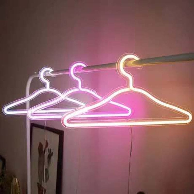 Neon Lights USB LED Clothes Hanger, LED Neon Night Light DC 5V USB with Switch Shape Hanger Lamp Window Display - Smart Tech Shopping