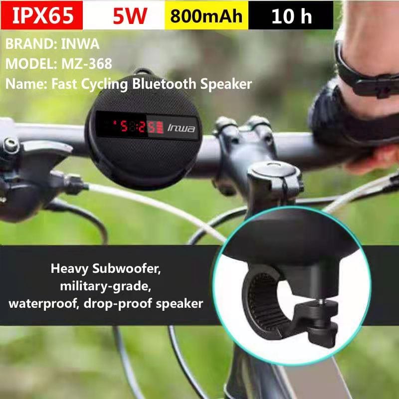 Waterproof Bluetooth Speaker for Bike, Smart LED Wireless Outdoor Cycling Speaker with Digital Display - Smart Tech Shopping