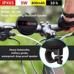 Waterproof Bluetooth Speaker for Bike, Smart LED Wireless Outdoor Cycling Speaker with Digital Display - Smart Tech Shopping