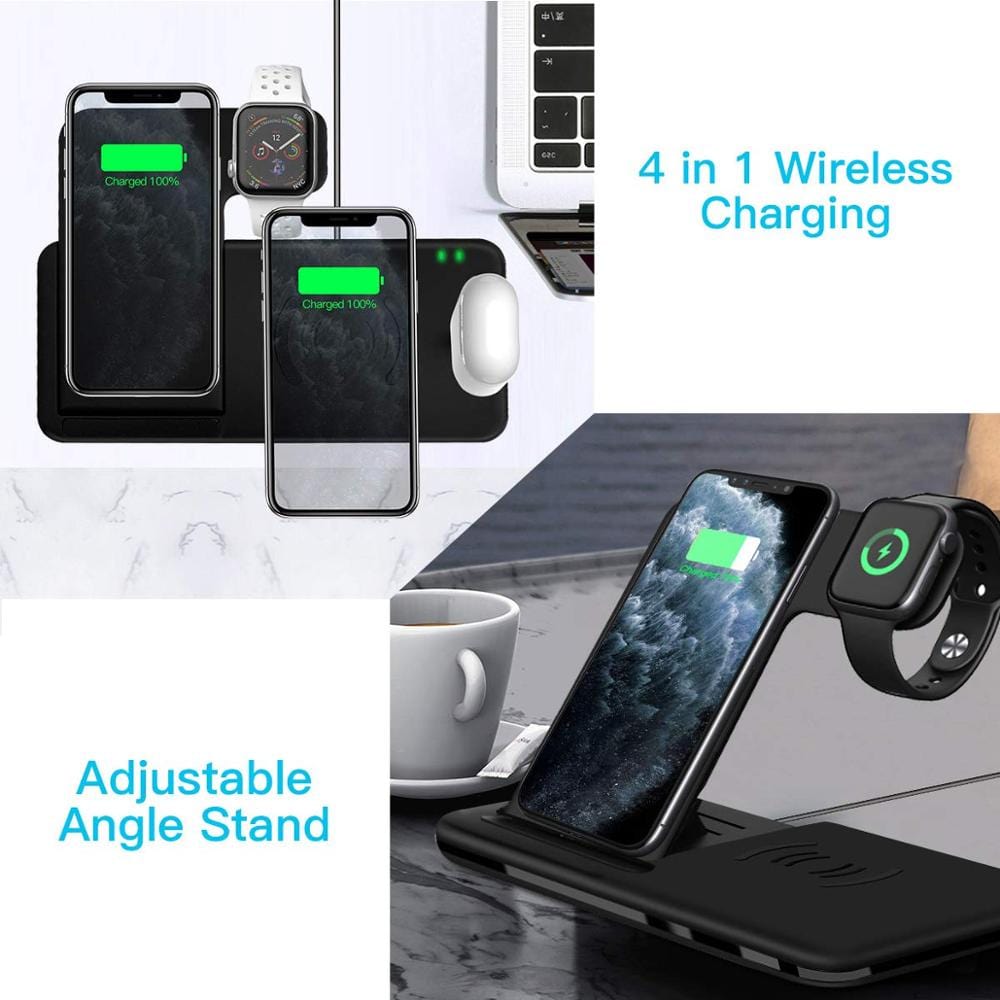 Fast Wireless Charger Stand, 4 in 1 apple charging station - Smart Tech Shopping