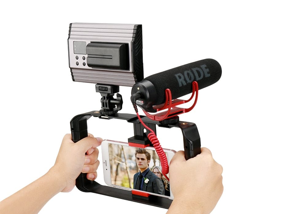U Rig Pro, Handle Rig Triple Hot Shoe Mounts Video Stabilizer Vlog Grip for phones - Smart Tech Shopping