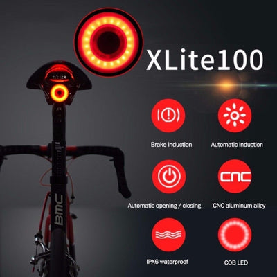 Padonow Smart Bike Tail Light, USB Charging Road Rear Light Saddle Seatpost Bicycle Smart Brake Lights Taillights - Smart Tech Shopping