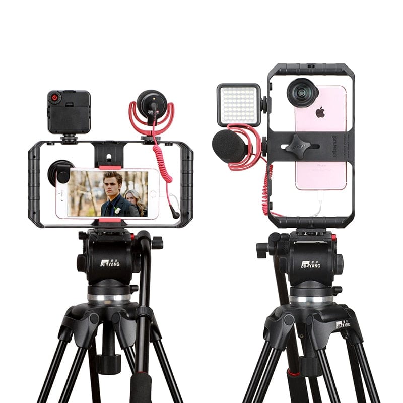 U Rig Pro, Handle Rig Triple Hot Shoe Mounts Video Stabilizer Vlog Grip for phones - Smart Tech Shopping