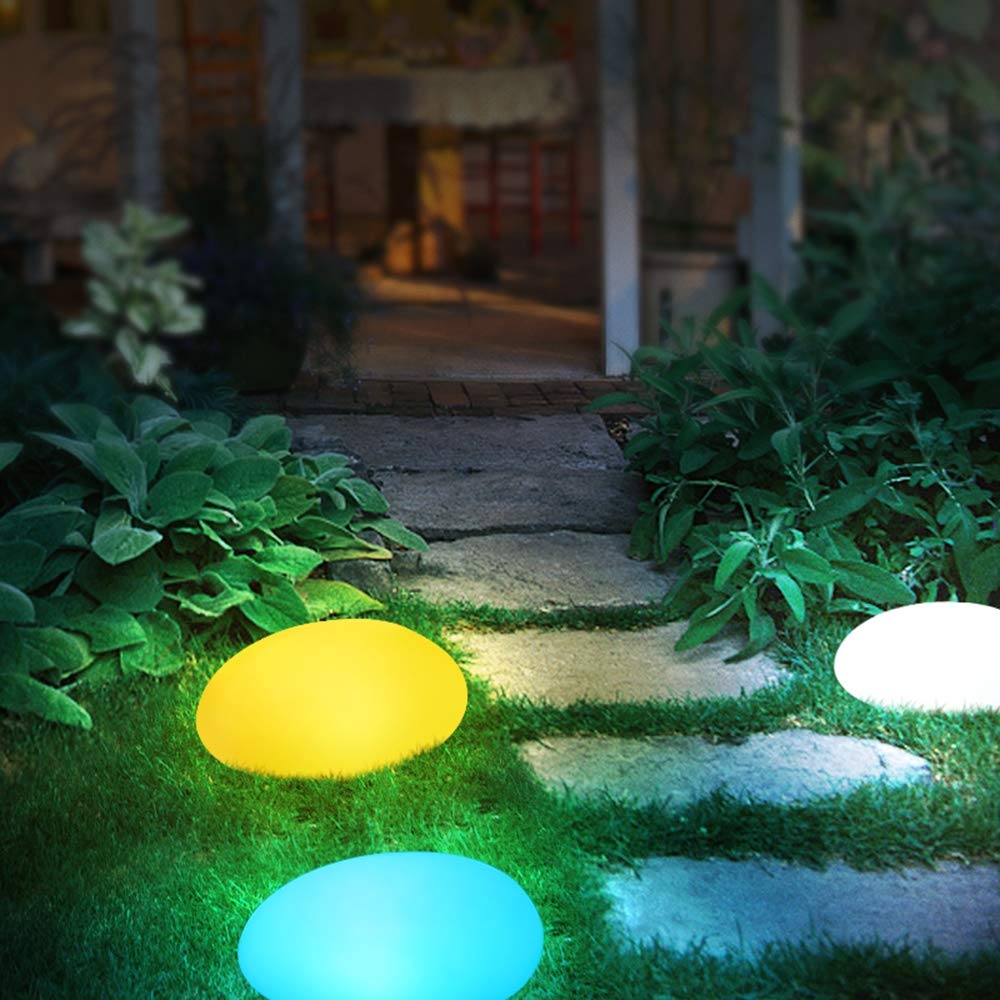 Glow Cobble Stone Shape Waterproof Solar Garden Light