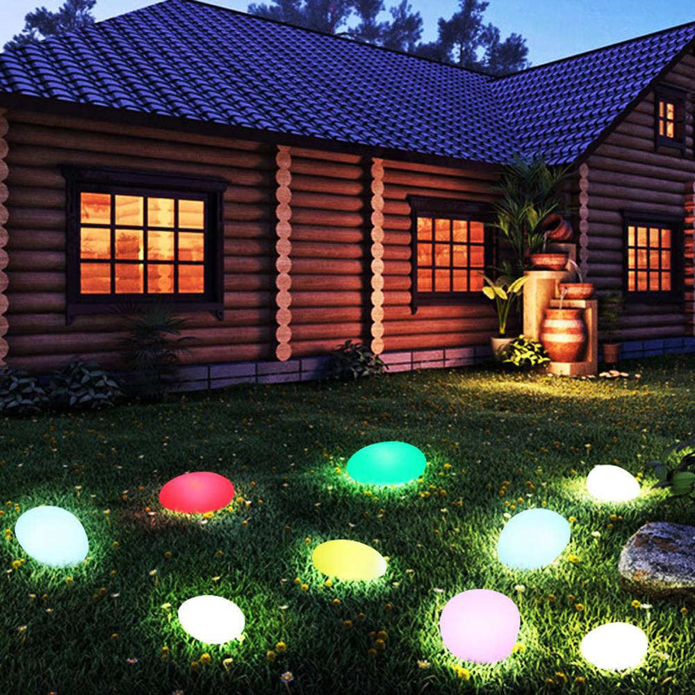 Glow Cobble Stone Shape Waterproof Solar Garden Light