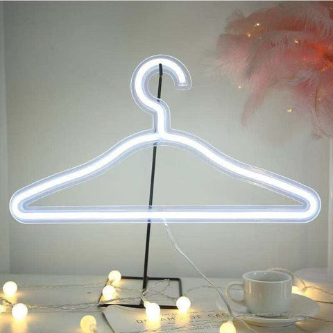 Neon Lights USB LED Clothes Hanger, LED Neon Night Light DC 5V USB with Switch Shape Hanger Lamp Window Display - Smart Tech Shopping