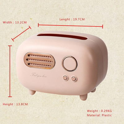 Vintage Style Back model radio tissue box desktop paper holder , Tissue dispenser