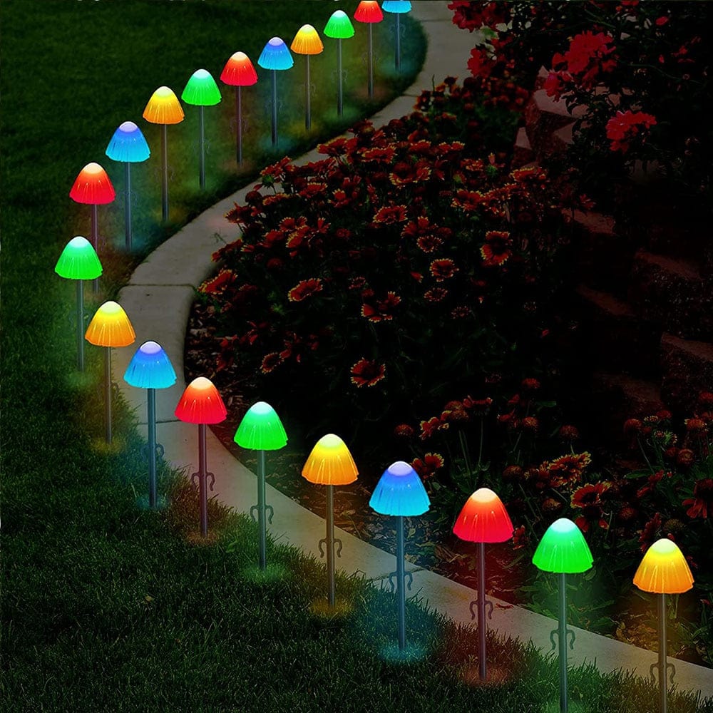 LED Solar Mushroom String Lights for Outdoor Garden Decoration