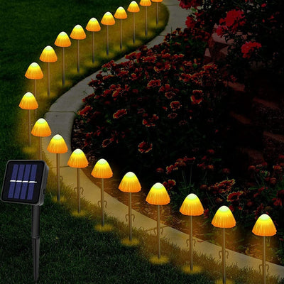 LED Solar Mushroom String Lights for Outdoor Garden Decoration
