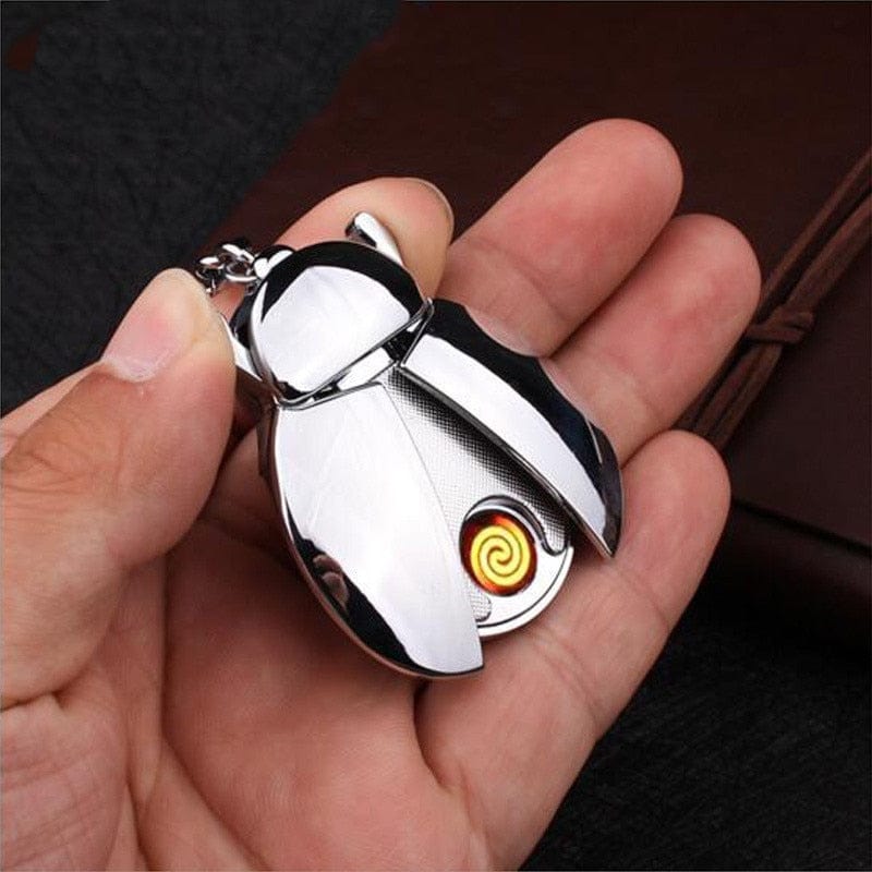 Peculiar Ladybug Personality USB Recharge Lighter , Charger Metal key Ring