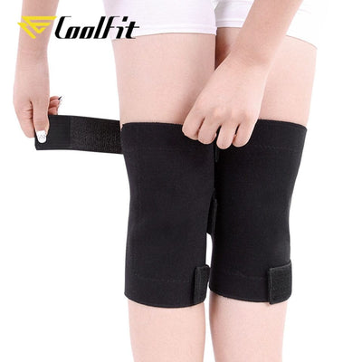 Adjustable Pair Tourmaline Self Heating Magnetic Therapy Supportive Knee Pad - Smart Tech Shopping