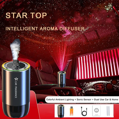 Car Air Freshener with LED Light, Car Perfume Purifier, Home Light, Tesla Accessories