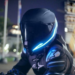 Motorcycle Helmet with LED Lights, for Night Cycling - Smart Tech Shopping