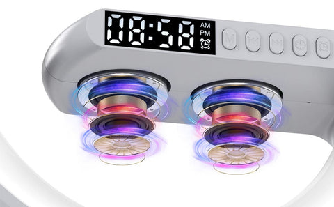 Experience the Future of Desk Accessories: 15W Wireless Fast Charger Stand with LED RGB Light and Smart Bluetooth Speake