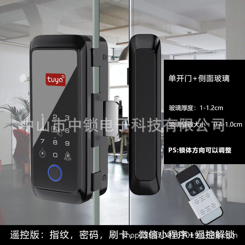 Tuya Double Hook Glass Door Bluetooth Fingerprint Lock - Smart Tech Shopping