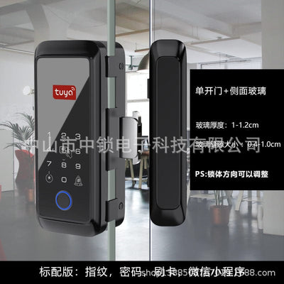 Tuya Double Hook Glass Door Bluetooth Fingerprint Lock - Smart Tech Shopping